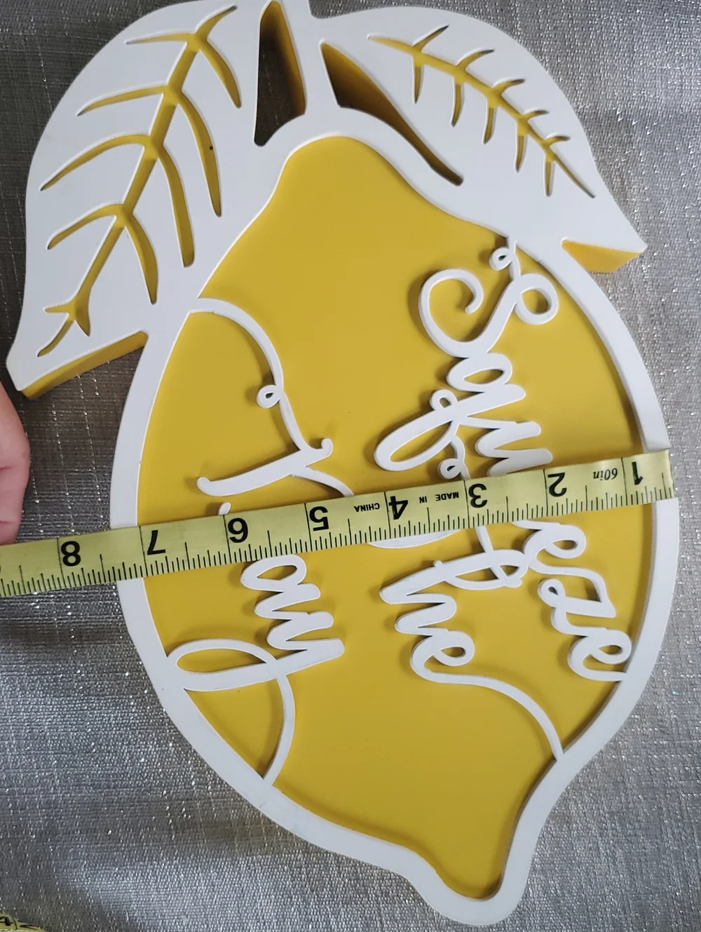 Squeeze The Day Lemon Wall Sign - Yellow and White Home Pieace Of Woood